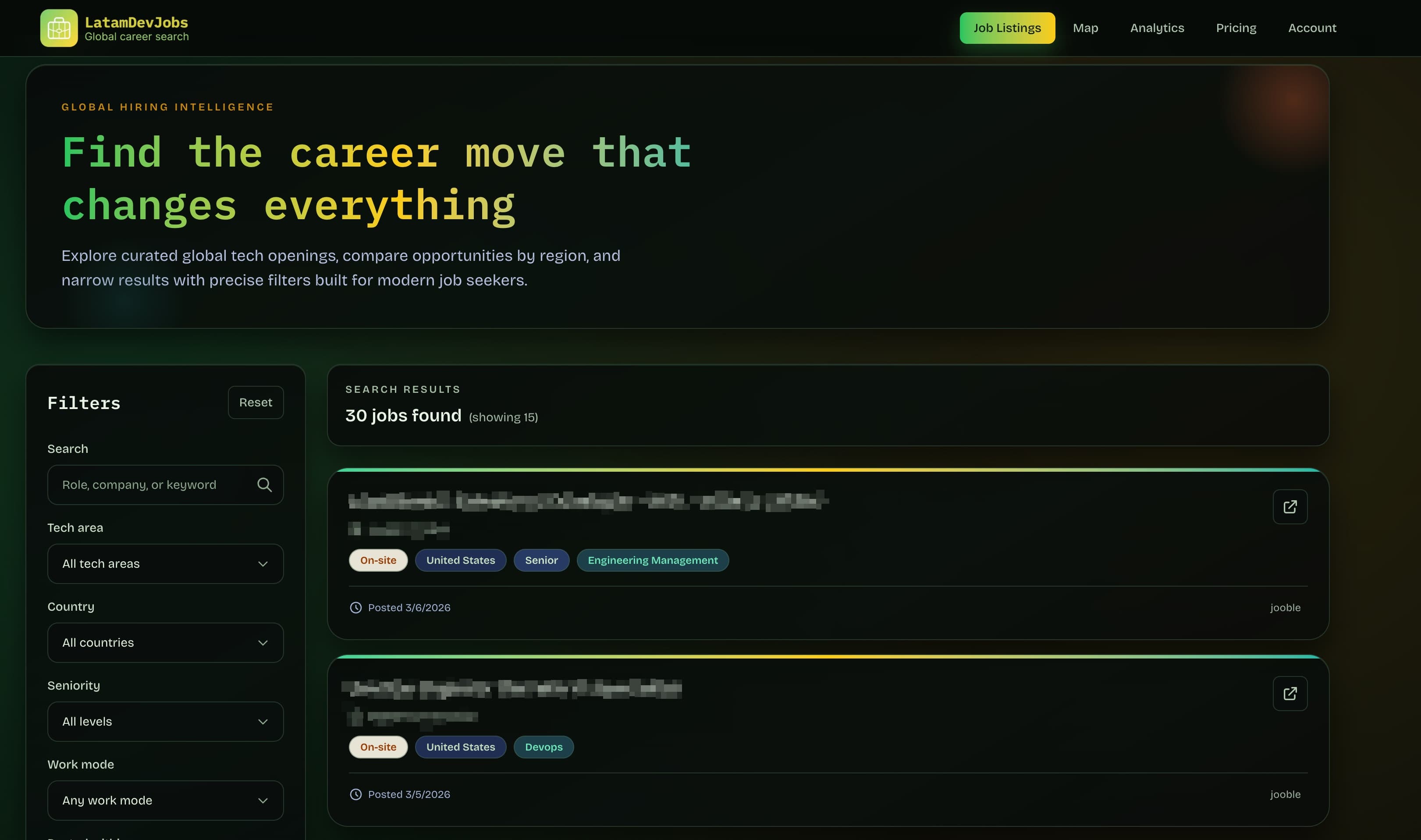 Job Listings with Filters